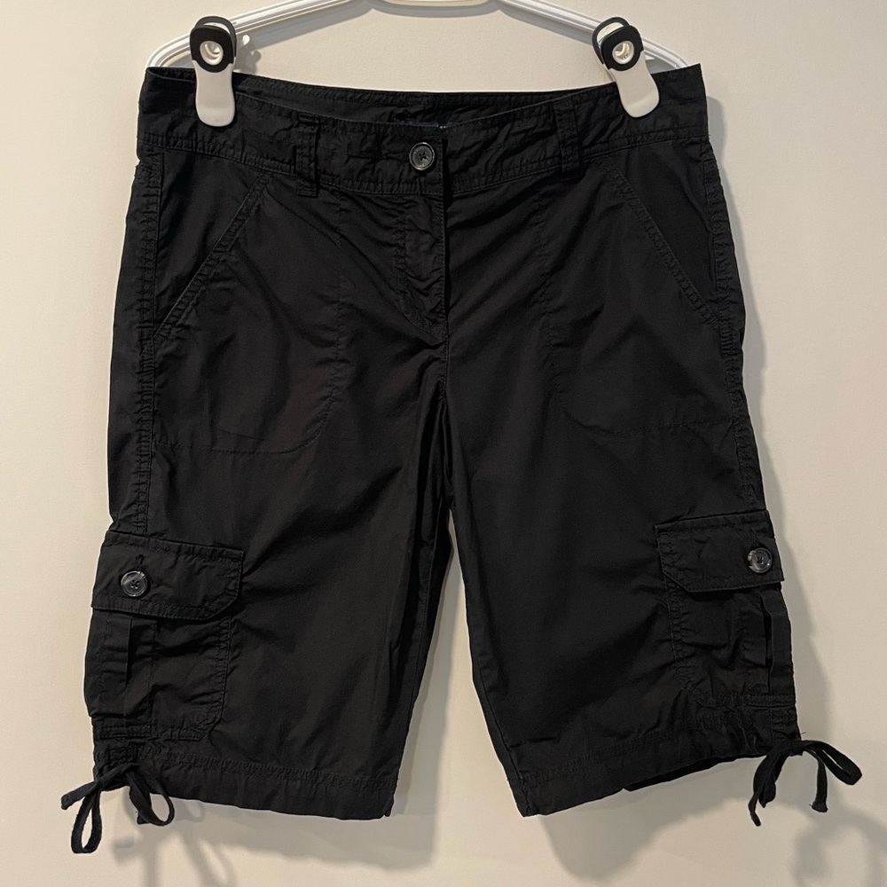 Tommy Hilfiger Women's Black 💯 Cotton Y2K Cargo Shorts EUC